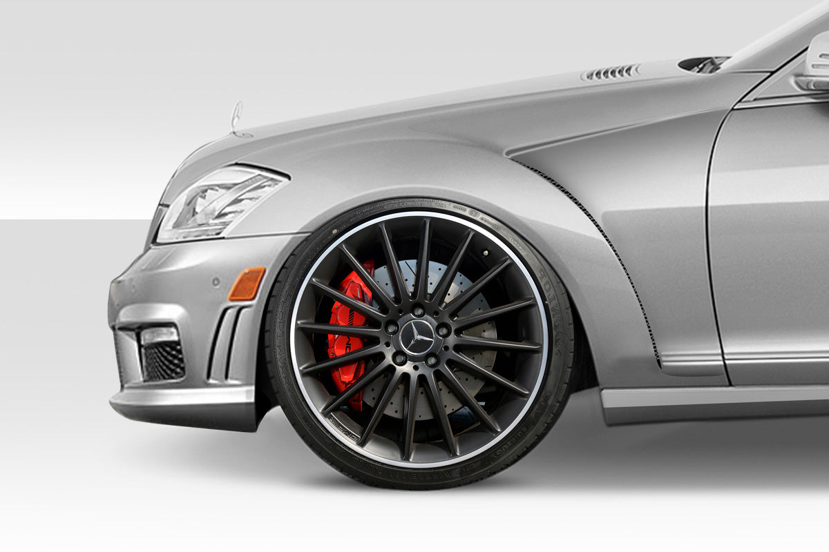 2007-2013 Mercedes S Class W221 Duraflex Black Series Look Kit - 6 Piece - Includes Black Series Look Front Bumper (113882) Black Series Look Front Fenders (113883) Black Series Look Rear Bumper (113884) S65 Look Side Skirts Rocker Panels (107202)