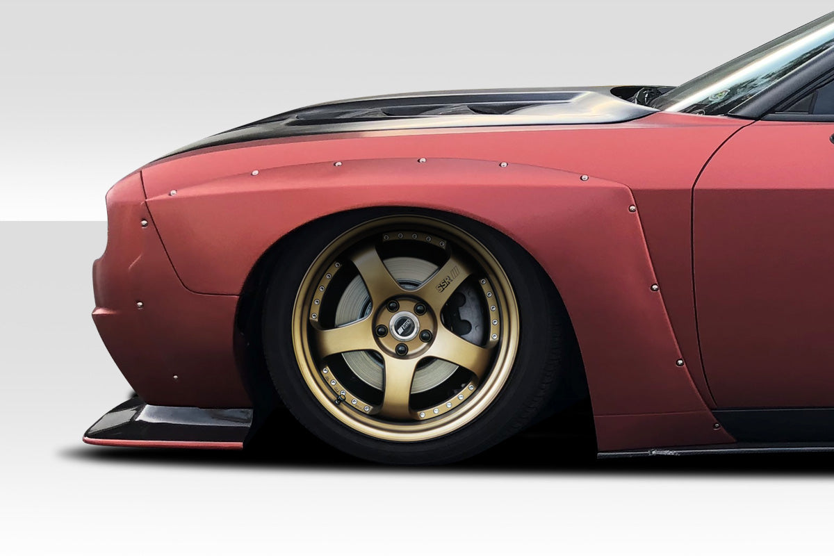 2008-2014 Dodge Challenger Duraflex Circuit Body Kit - 15 Pieces - Includes Circuit Front Bumper (113916) Circuit Front Lip (113892) Circuit Side Splitter (113894) Circuit Rear Diffuser (113981) Circuit Front Fenders (113899) Circuit Rear Fenders (113900)