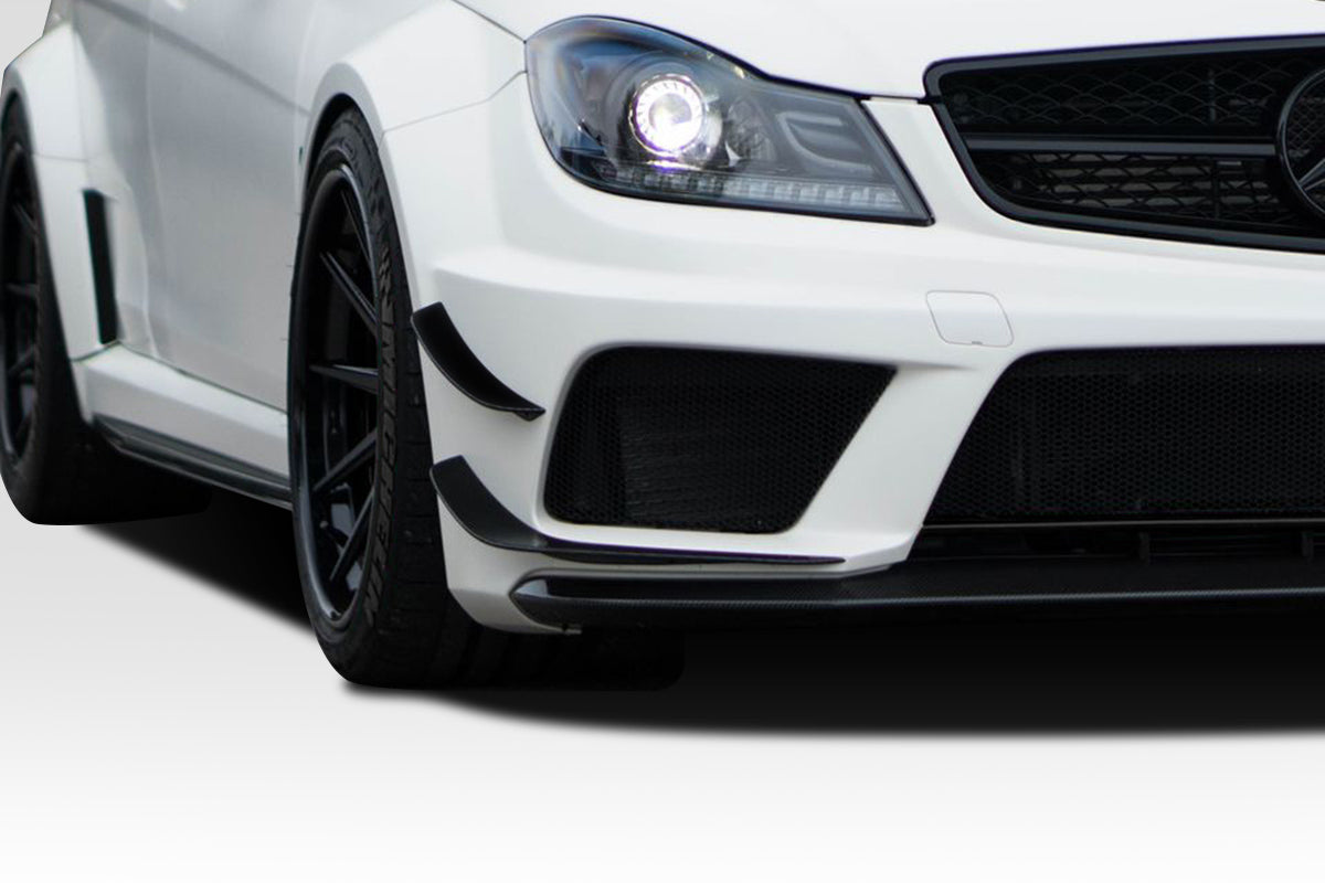 2012-2014 Mercedes C63 W204 2DR / 4DR Coupe Sedan Duraflex Black Series Look Front Bumper Canards - 4 Piece