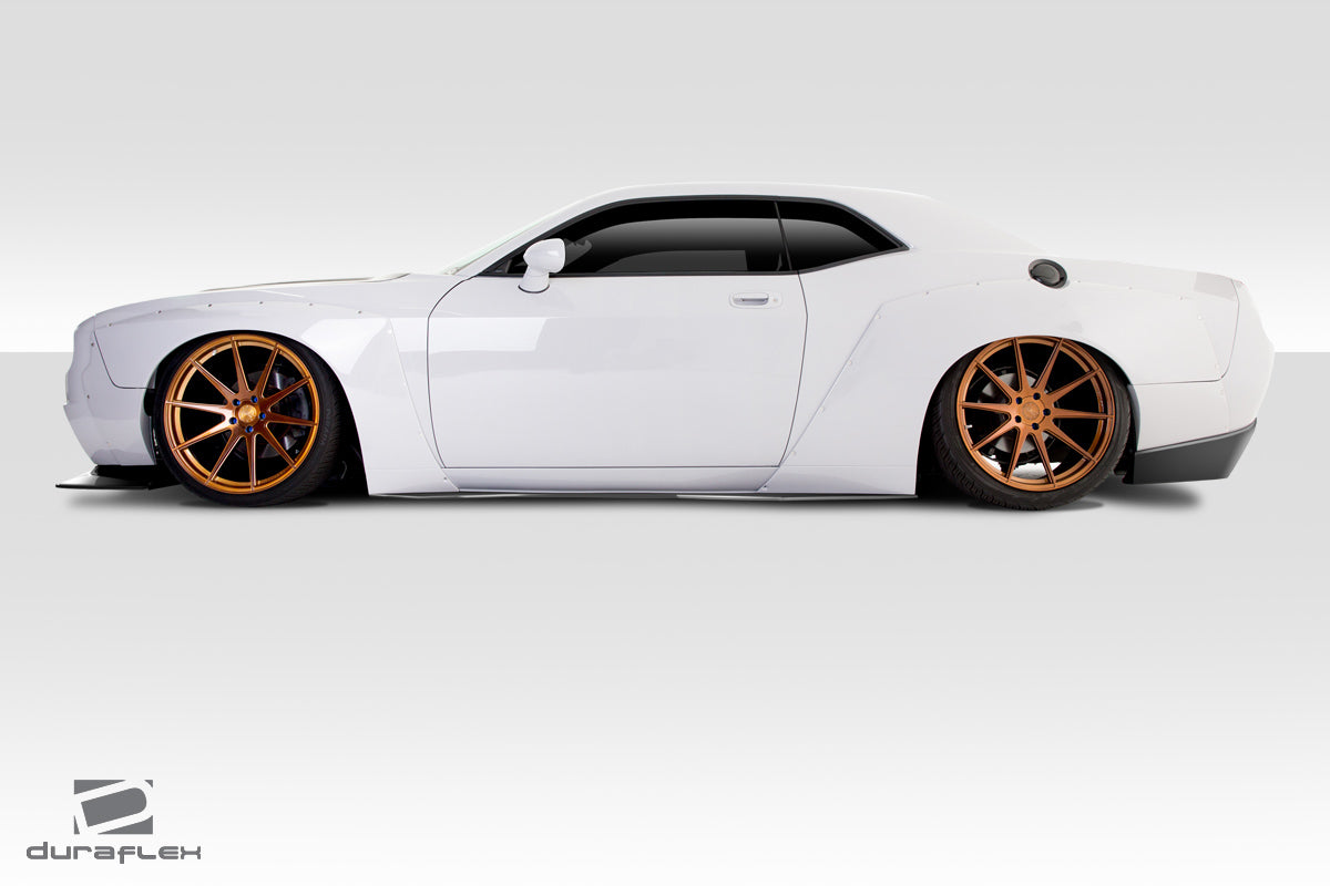 2008-2014 Dodge Challenger Duraflex Circuit Body Kit - 15 Pieces - Includes Circuit Front Bumper (113916) Circuit Front Lip (113892) Circuit Side Splitter (113894) Circuit Rear Diffuser (113981) Circuit Front Fenders (113899) Circuit Rear Fenders (113900)