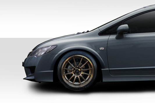 2006-2011 Honda Civic 4DR Duraflex Type M Front Fender Flares - 4 Piece ( fits JDM Civic only )
