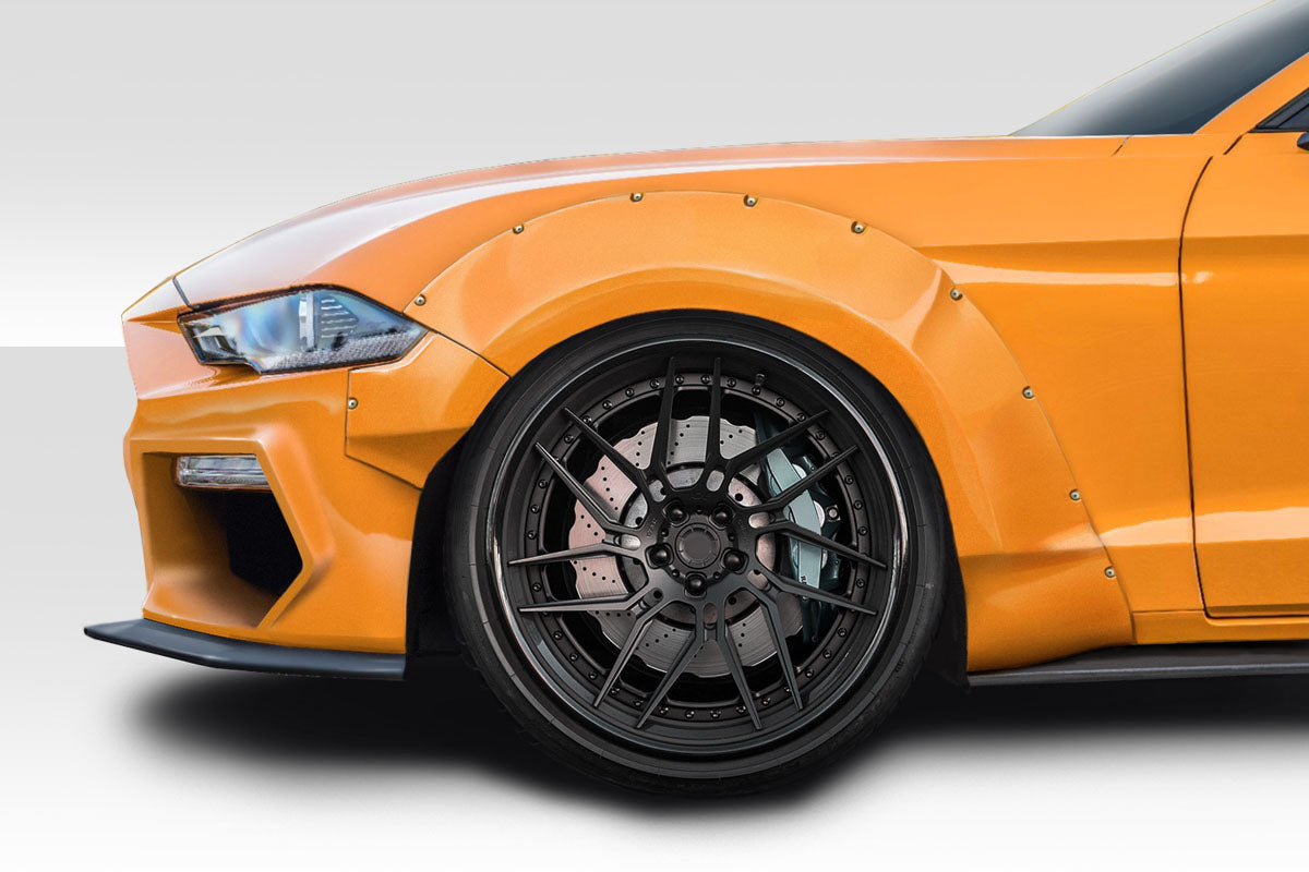 2018-2020 Ford Mustang Duraflex Grid Wide Body Kit - 8 piece - Includes Grid Front Fender Flares (114997) Grid Rear Fender Flares (112567)