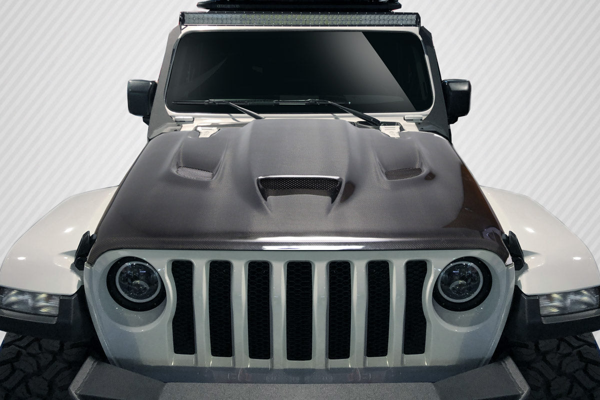 2019-2022 Jeep Wrangler JL Gladiator JT Carbon Creations Hellcat Look Hood - 1 piece