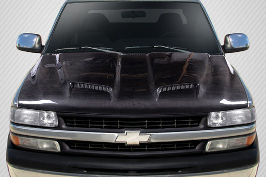 1999-2002 Chevrolet Silverado 2000-2006 Tahoe Suburban Carbon Creations Dual Ram Air Hood - 1 Piece