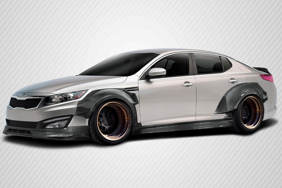2011-2013 Kia Optima Carbon Creations CPR Body Kit - 14 Piece - Includes 116098 CPR Front Lip, 116247 CPR Side Skirts,, 116248 CPR Front Fender Flares, 116249 CPR Rear Fender Flares. 116246 CPR Rear Wing Spoiler