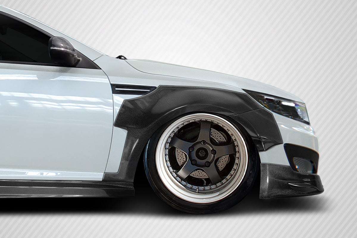 2011-2013 Kia Optima Carbon Creations CPR Body Kit - 14 Piece - Includes 116098 CPR Front Lip, 116247 CPR Side Skirts,, 116248 CPR Front Fender Flares, 116249 CPR Rear Fender Flares. 116246 CPR Rear Wing Spoiler