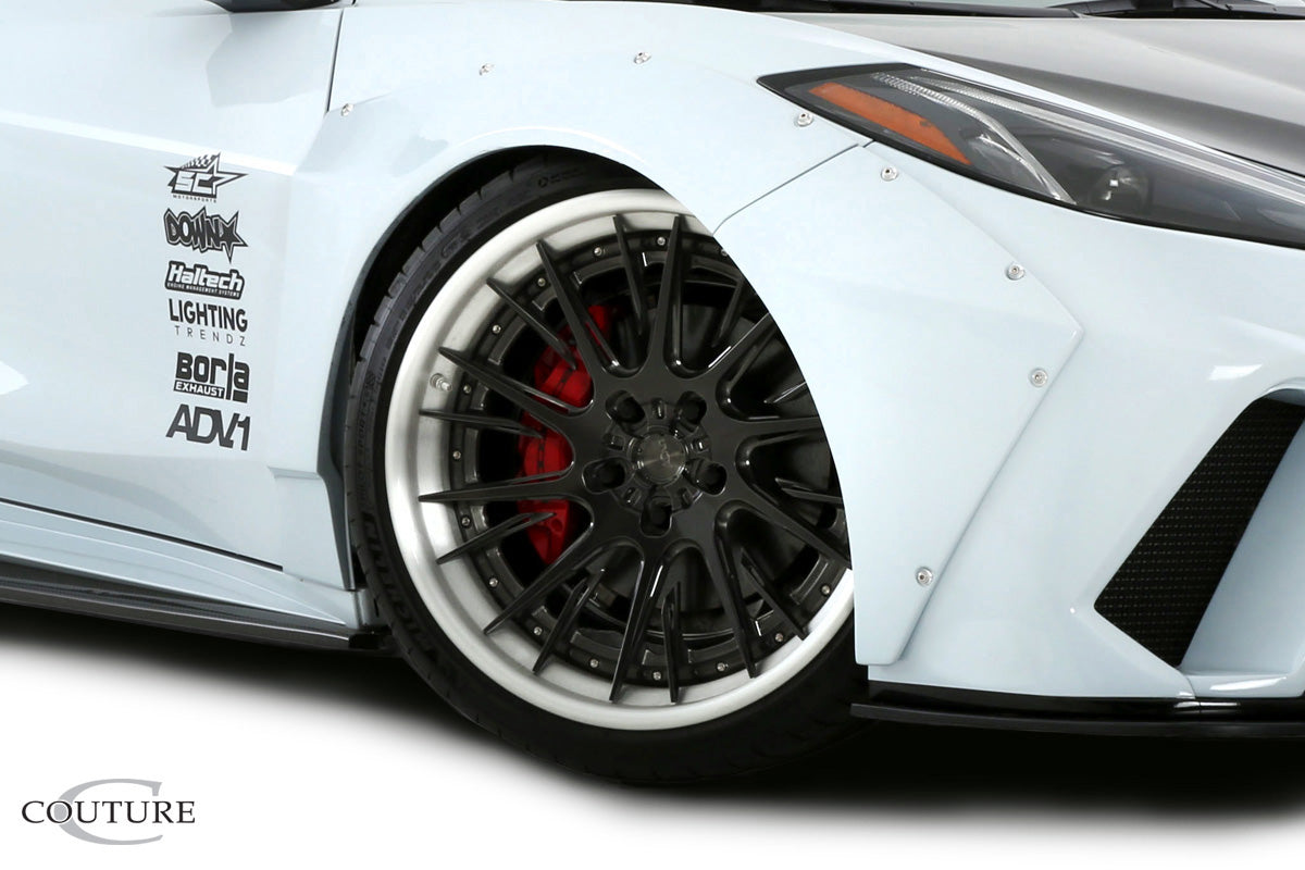 2020-2021 Chevrolet Corvette C8 Duraflex Gran Veloce Wide Body Front Fender Flares - 4 Piece ( for use with 116591 )