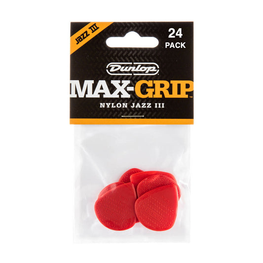 Dunlop - Max-Grip Jazz III Nylon Guitar Pick - 24-Pack