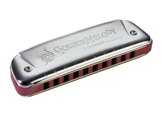 Hohner (Germany) GOLDEN MELODY Harmonica - 10 Hole Single Row - Key of Eb