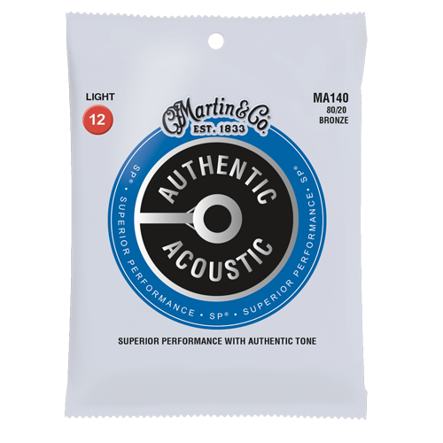 Martin MA140 - Authentic Acoustic 80/20 Bronze Guitar Strings Set - Light 12-54