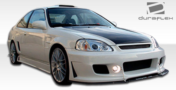 1999-2000 Honda Civic 2dr / 4DR Duraflex B-2 Body Kit - 4 Piece - Includes B-2 Front Bumper Cover (102086) B-2 Side Skirts Rocker Panels (105537) B-2 Rear Bumper Cover (105538)