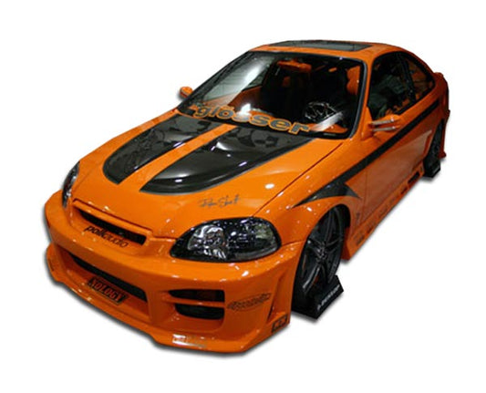 1996-1998 Honda Civic 2DR Duraflex R34 Body Kit - 4 Piece - Includes R34 Front Bumper Cover (101776) Spyder Rear Bumper Cover (101744) Spyder Side Skirts Rocker Panels (101720)