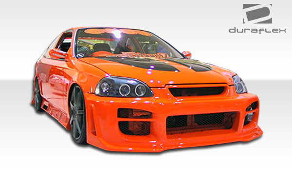 1999-2000 Honda Civic 4DR Duraflex R34 Body Kit - 4 Piece - Includes R34 Front Bumper Cover (102103) Spyder Rear Bumper Cover (101744) M3 Side Skirts Rocker Panels (101770)