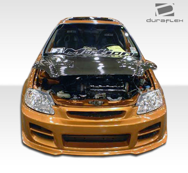1999-2000 Honda Civic 4DR Duraflex R34 Body Kit - 4 Piece - Includes R34 Front Bumper Cover (102103) Spyder Rear Bumper Cover (101744) M3 Side Skirts Rocker Panels (101770)