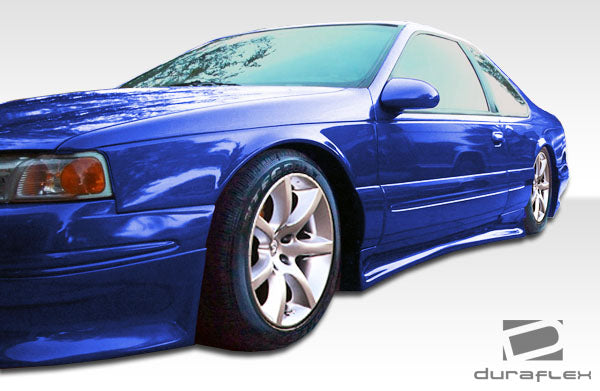 1996-1997 Ford Thunderbird Mercury Cougar Duraflex Racer Body Kit - 4 Piece - Includes Racer Front Lip Under Spoiler Air Dam (104375) Racer Rear Lip Under Spoiler Air Dam (104377) Racer Side Skirts Rocker Panels (104376)