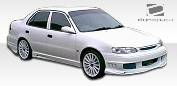 1998-2000 Toyota Corolla Duraflex Bomber Body Kit - 4 Piece - Includes Bomber Front Bumper Cover (102031) Bomber Rear Bumper Cover (102032) Bomber Side Skirts Rocker Panels (102033)