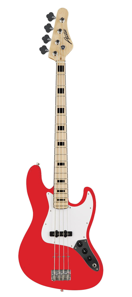 Austin AJB300RD - Double Cutaway Electric Bass Guitar - Red - F1068 - Fornaszewski Music Store, Granite City IL 62040 - www.stanf.com