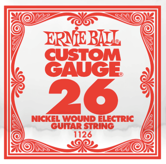 .026 - Ernie Ball - Custom Gauge Nickel Wound Electric Guitar String - Single