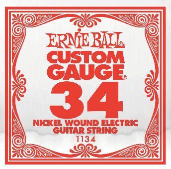 034 - Ernie Ball - Custom Gauge Nickel Wound Electric Guitar String - Single