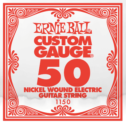 .050 - Ernie Ball - Custom Gauge Nickel Wound Electric Guitar String - Single