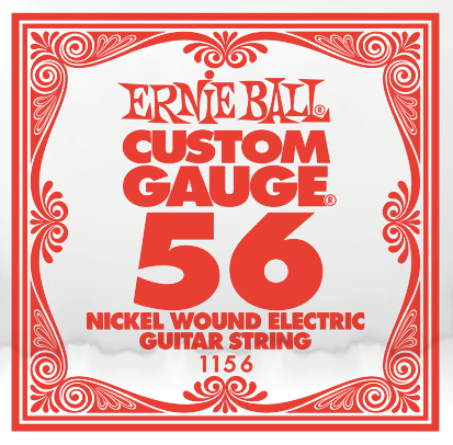 .056 - Ernie Ball - Custom Gauge Nickel Wound Electric Guitar String - Single