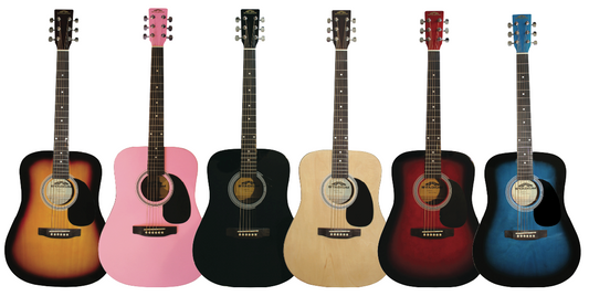 FM Stadium - 36" Acoustic Guitar with Padded Case - Red