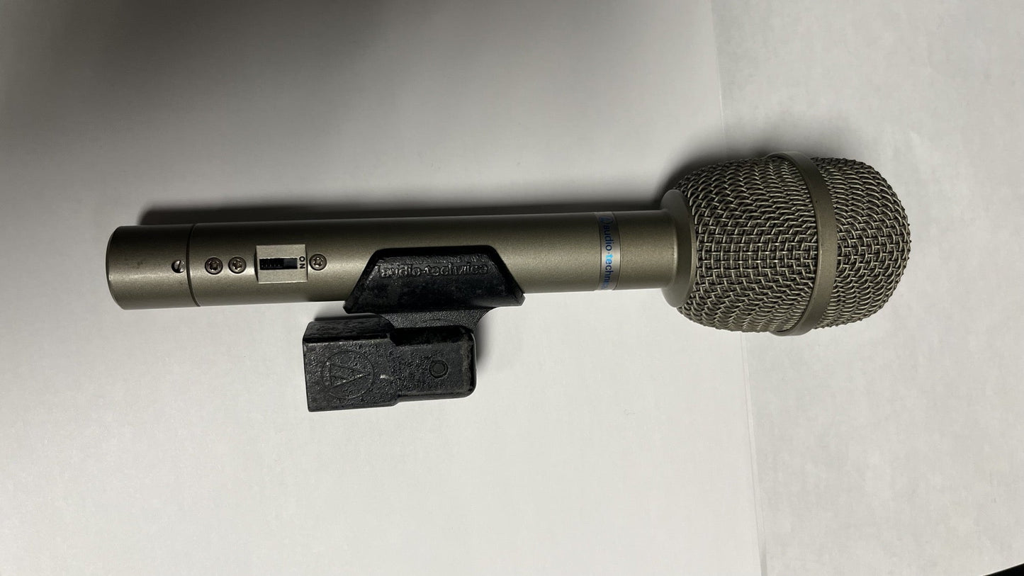 Vintage Audio-Technica AT813 Condenser Microphone with metal stand adapter