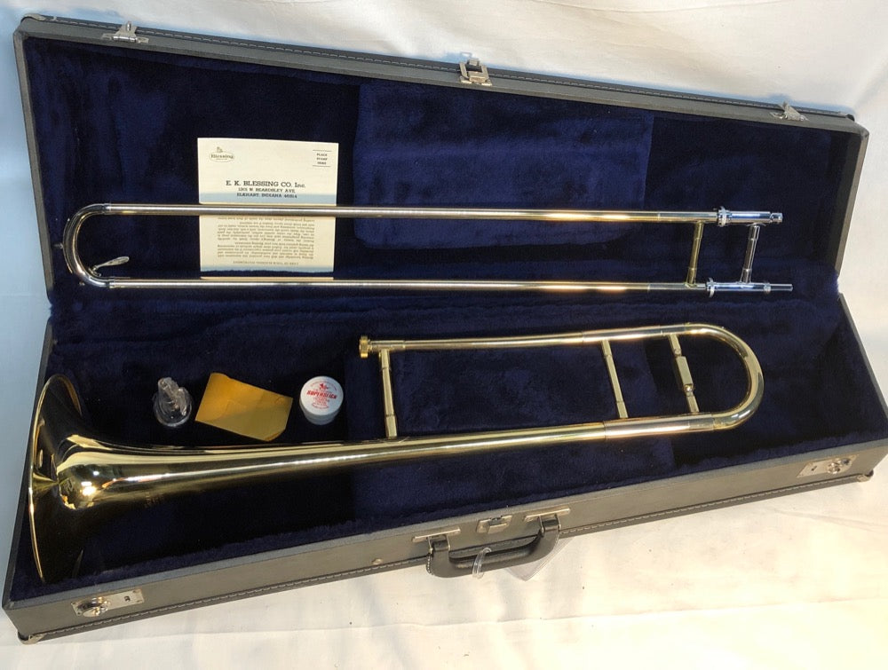 Vintage NOS Blessing (Elkhart) Artist Trombone with case - F698