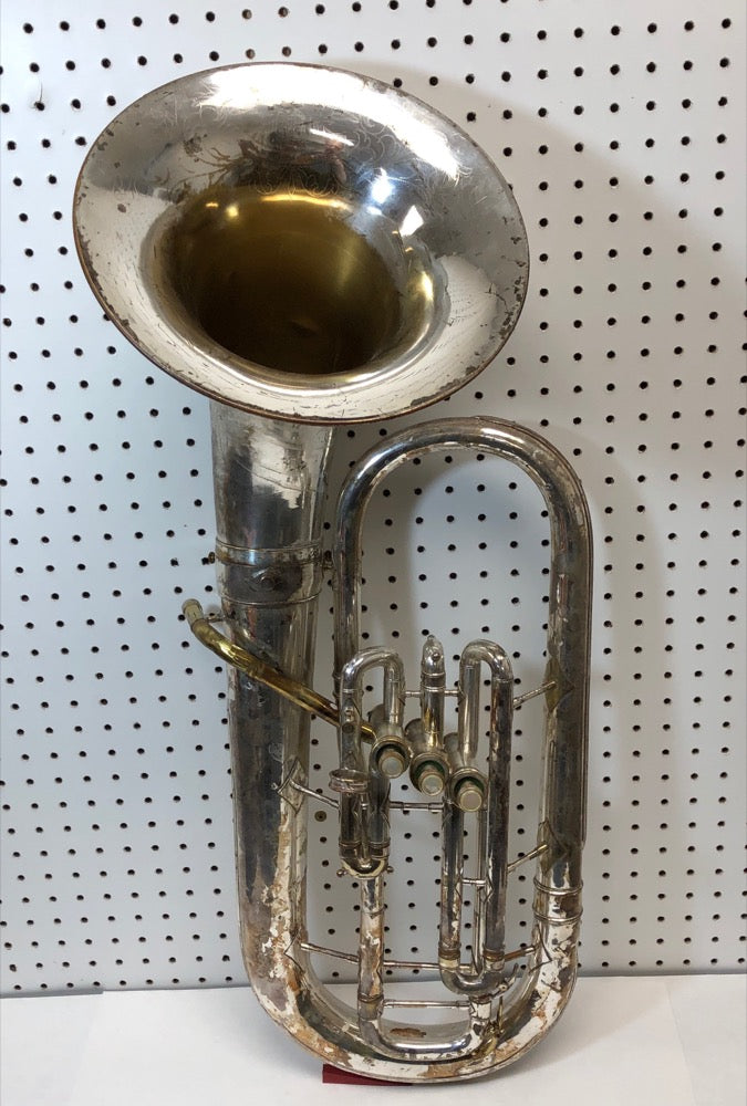 Pre-owned Buescher - Silver Bb Baritone Horn with case - Ready to Play - F516 - Fornaszewski Music Store, Granite City IL 62040 - www.stanf.com