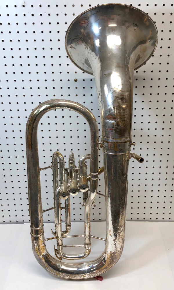 Vintage Buescher - Silver Bb Baritone Horn with case - F516