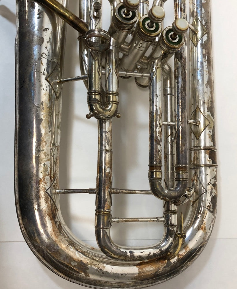 Vintage Buescher - Silver Bb Baritone Horn with case - F516