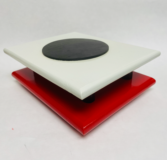 FM Dynamics Drum Practice Pad - Flat - White, Black & Red