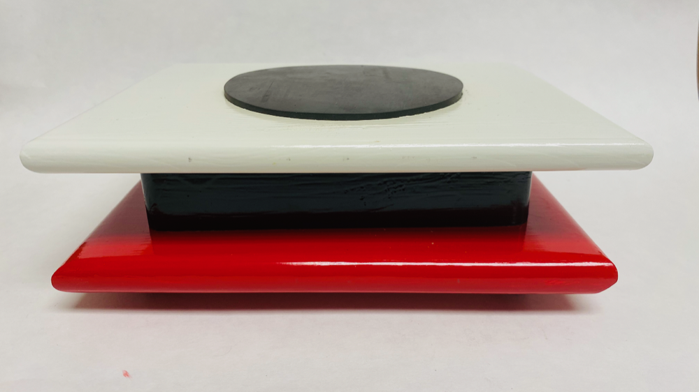 FM Dynamics Drum Practice Pad - Flat - White, Black & Red