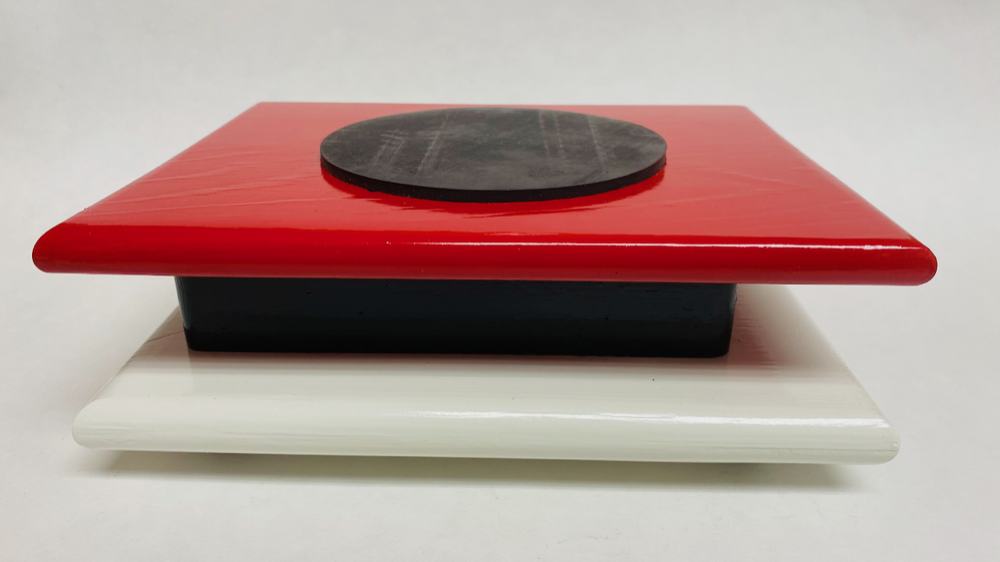 FM Dynamics Drum Practice Pad - Flat - Red, Black & White