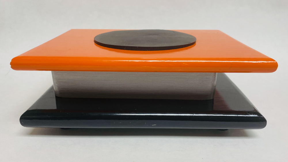 FM Dynamics Drum Practice Pad - Flat - Orange, Silver & Black