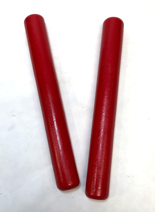 Wood Claves - Matched Pair - Deep Red - Fornaszewski Music Store, Granite City IL 62040 - www.stanf.com