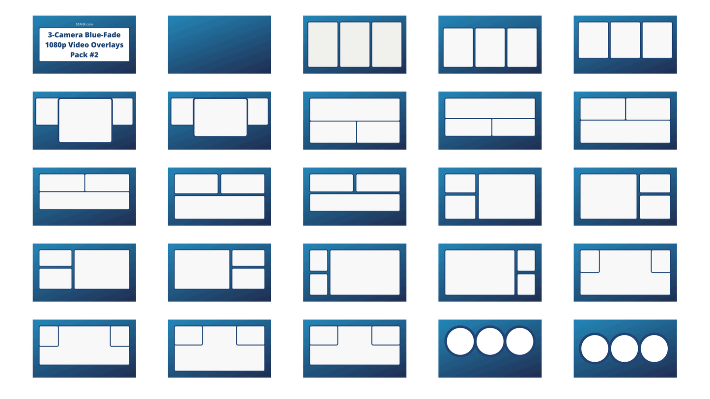 Blue Fade - 3 Camera - 1080p Overlays Pack