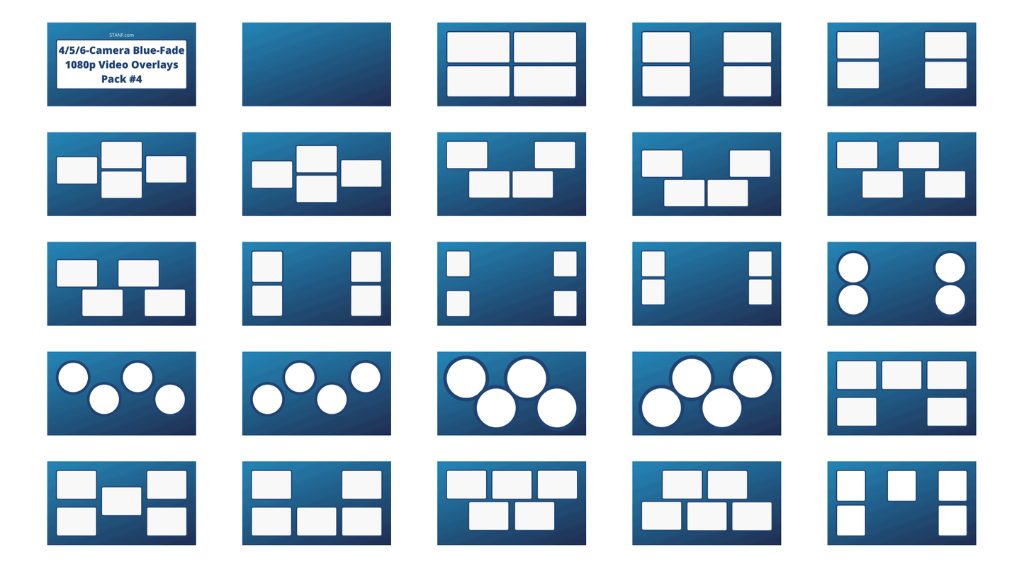 Blue Fade - 4/5/6 Camera - 1080p Overlays Pack