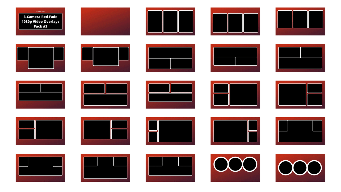 Red Fade - 3 Camera - 1080p Overlays Pack