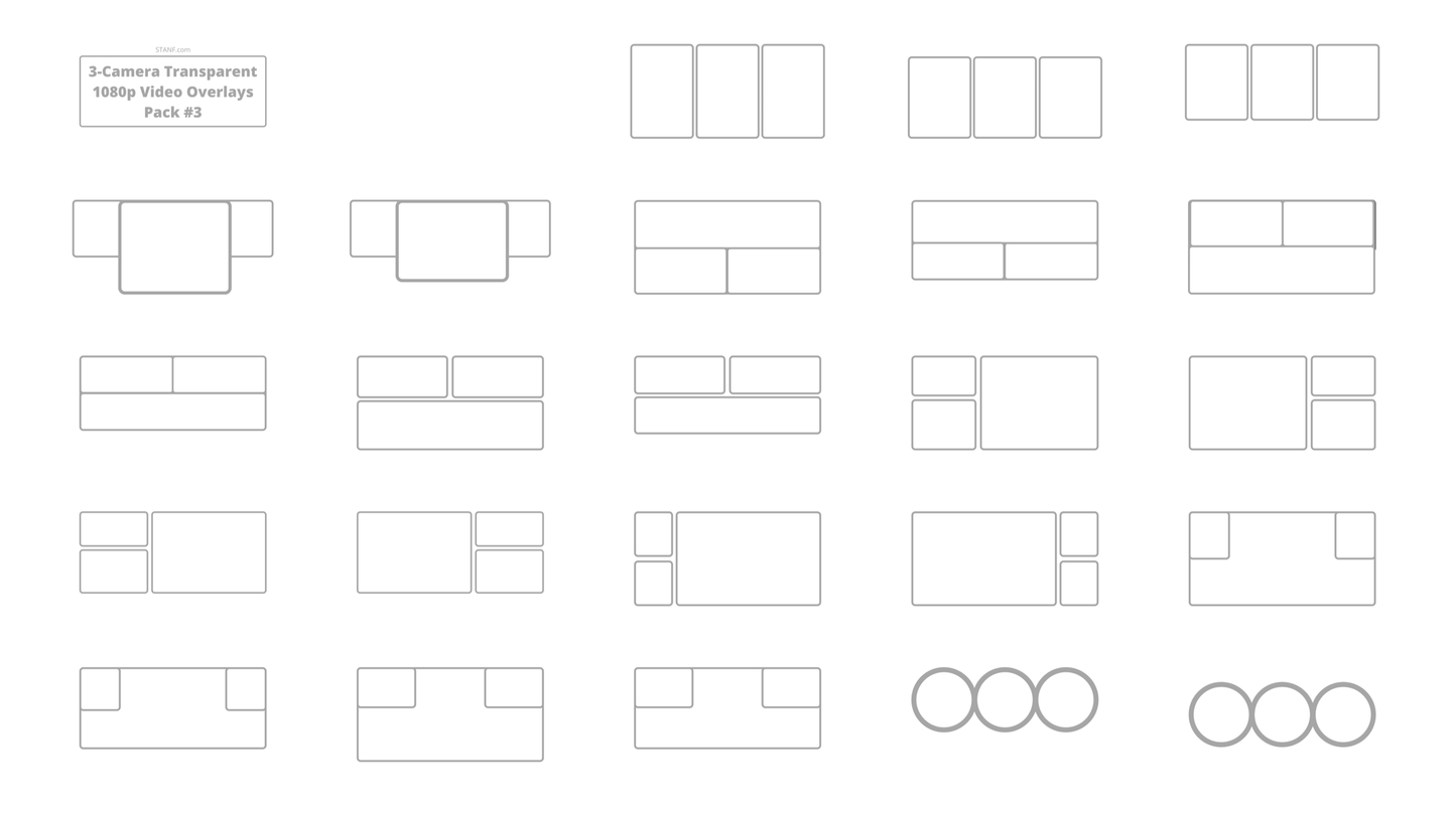 Transparent - 3 Camera - 1080p Overlays Pack