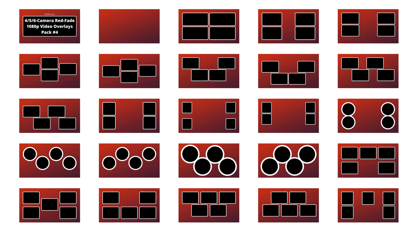 Red Fade - 4/5/6 Camera - 1080p Overlays Pack