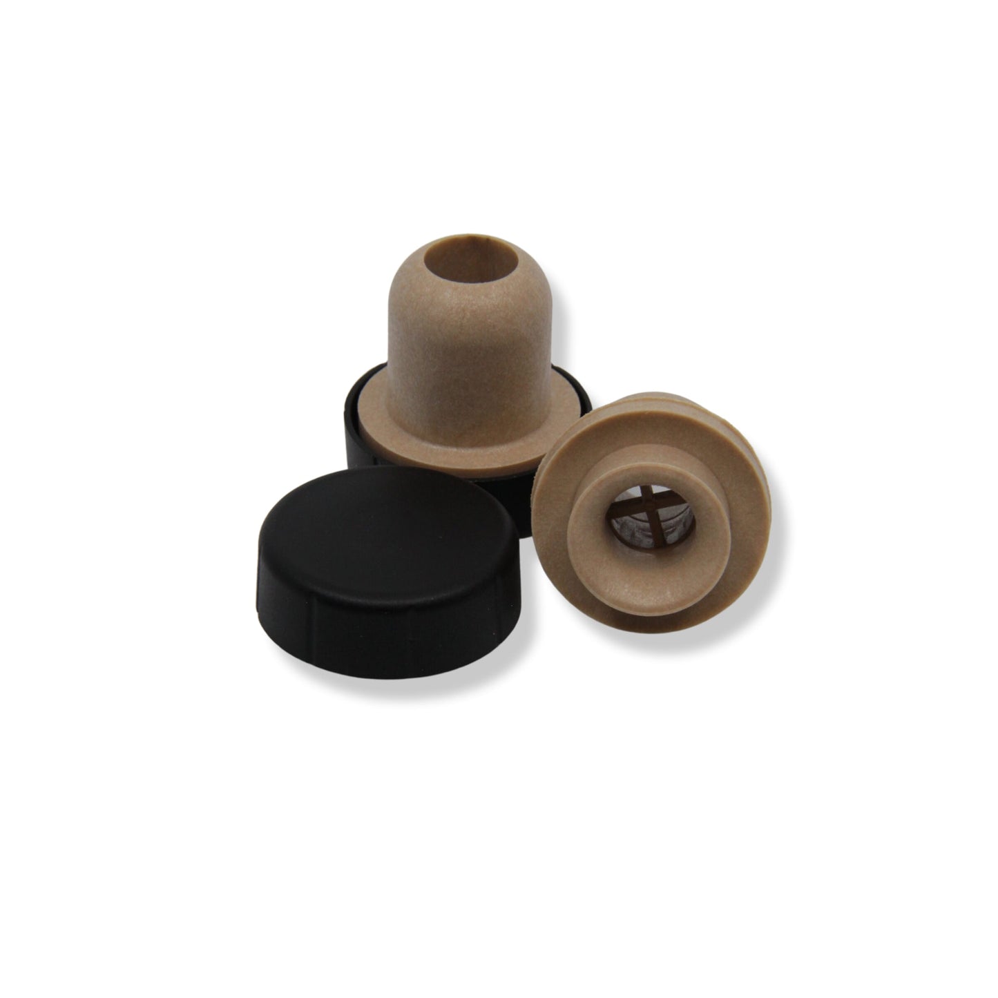 SYN T-CORK 19.5MM WITH POURER - BLACK PLASTIC