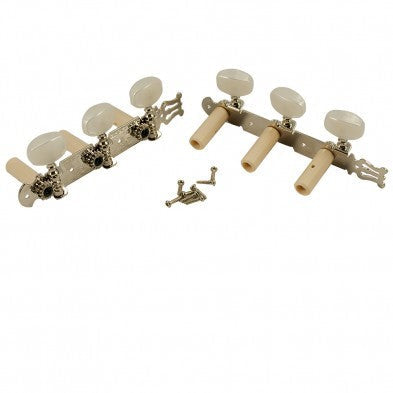 WD - 3-On-A-Plate Classical Tuning Machines Nickel With Nickel Gear WD1276