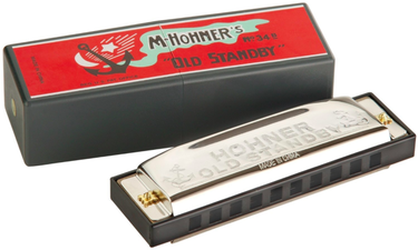 10 Hole Single Row - Old Standby No 34B - Hohner (Germany) Harmonica - Key of Bb - Fornaszewski Music Store, Granite City IL 62040 - www.stanf.com