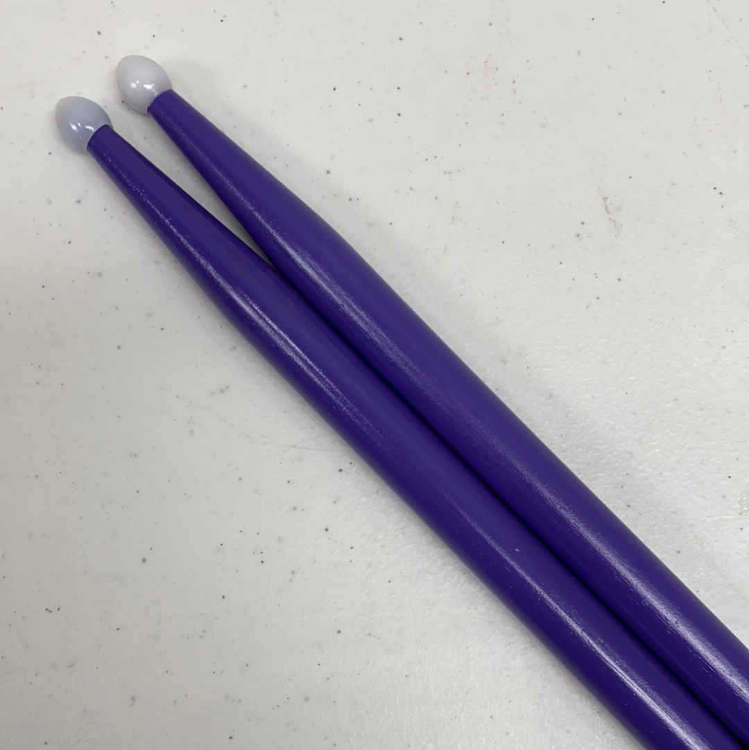 PURPLE Pair of 5A Nylon Tip New York Pro Color Drumsticks