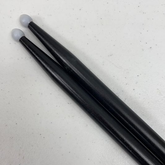 BLACK Pair of 5A Nylon Tip New York Pro Color Drumsticks