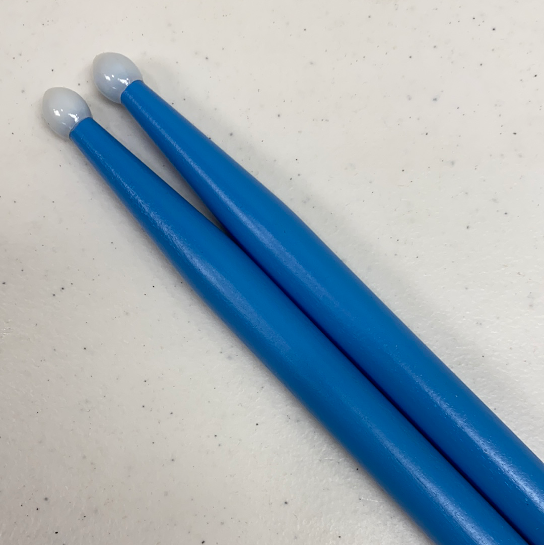 BLUE Pair of 5A Nylon Tip New York Pro Color Drumsticks