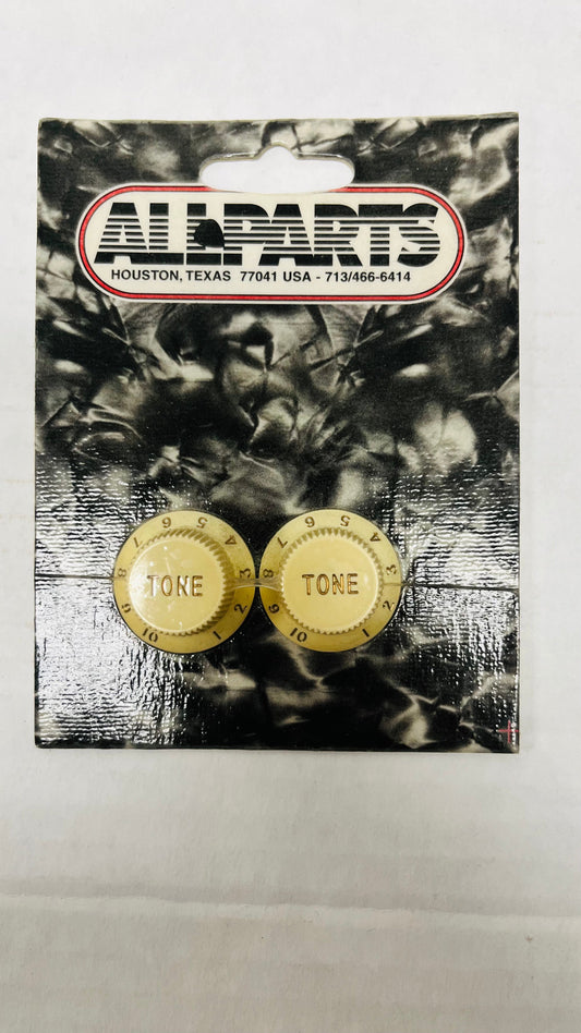 AllParts - Set of 2 Guitar Tone Knobs for Stratocaster - Cream PK0153