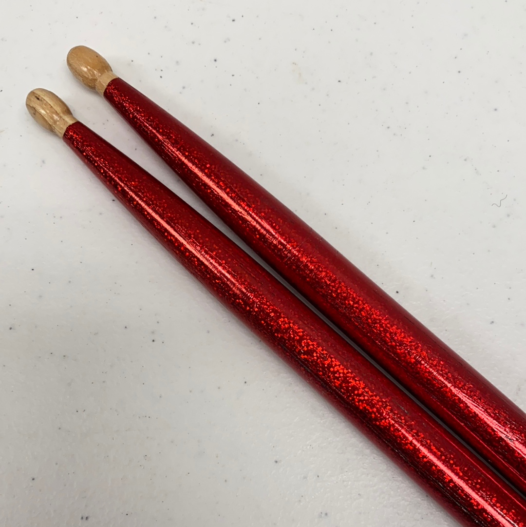Vater - Color Wrap Drum Sticks - 5A Wood Tip - Red Sparkle