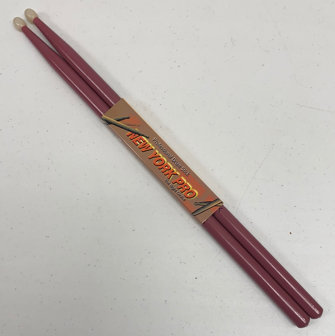 PURPLE Pair of ROCK Nylon Tip New York Pro Color Drumsticks